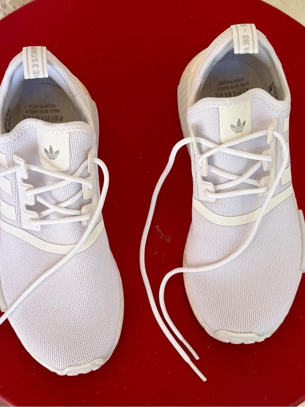 adidas Women’s White Mesh Lace-Up Sneakers